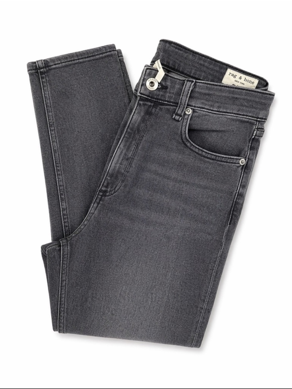 rag & bone Nina High Rise Ankle Straight Jeans Size 28 Gray Wash EUC